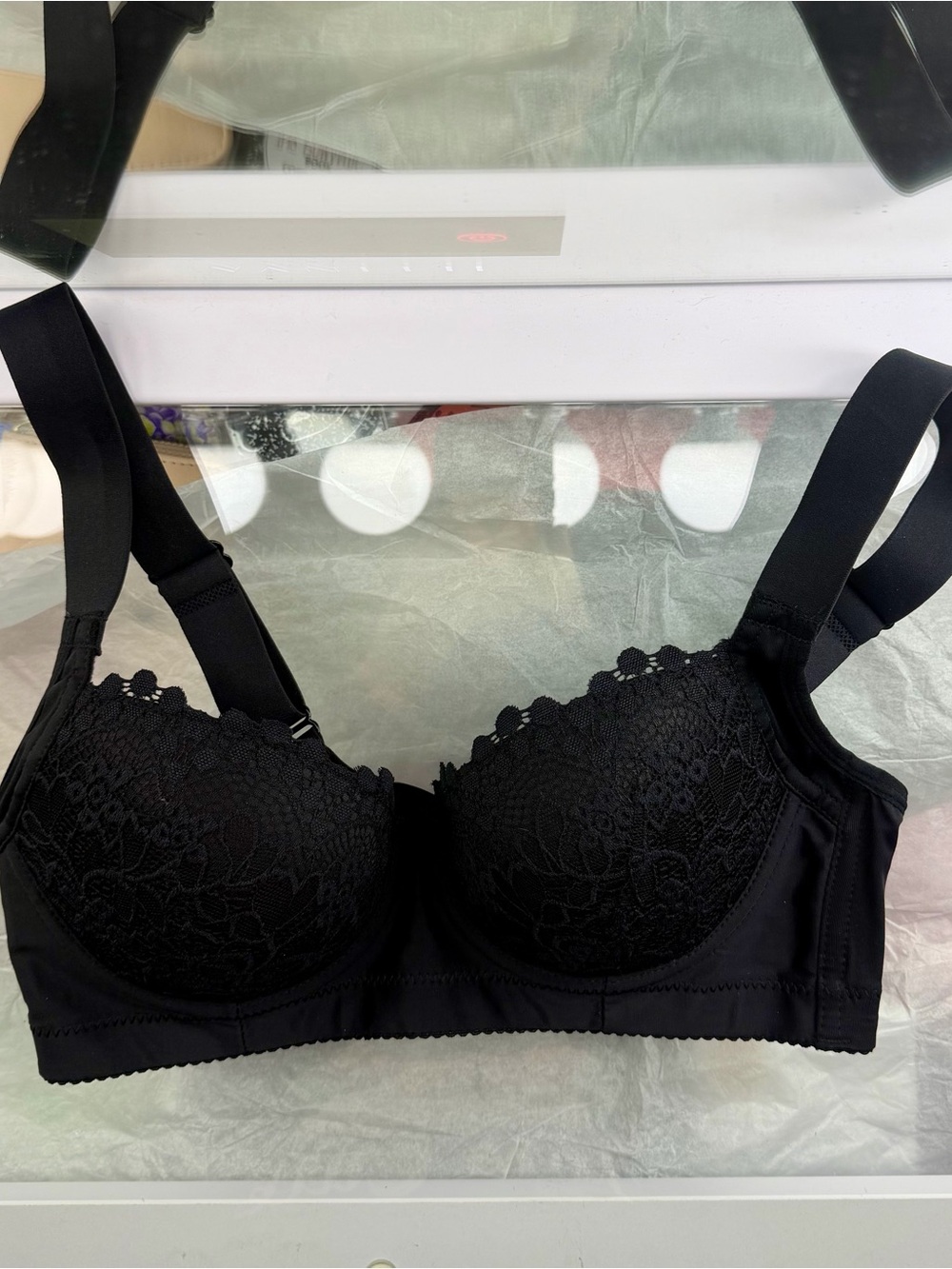 & Other Stories Black Lace Support Bra